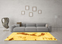 Machine Washable Abstract Yellow Modern Rug, wshabs896yw