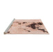 Sideview of Machine Washable Abstract Light Copper Gold Rug, wshabs897