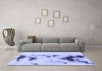 Machine Washable Abstract Blue Modern Rug, wshabs897blu