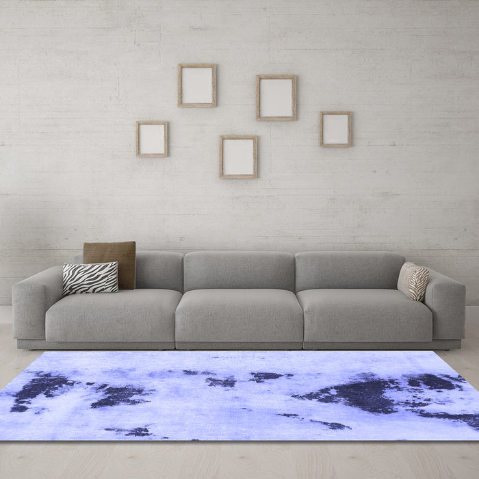 Machine Washable Abstract Blue Modern Rug in a Living Room, wshabs897blu