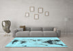 Machine Washable Abstract Light Blue Modern Rug in a Living Room, wshabs897lblu