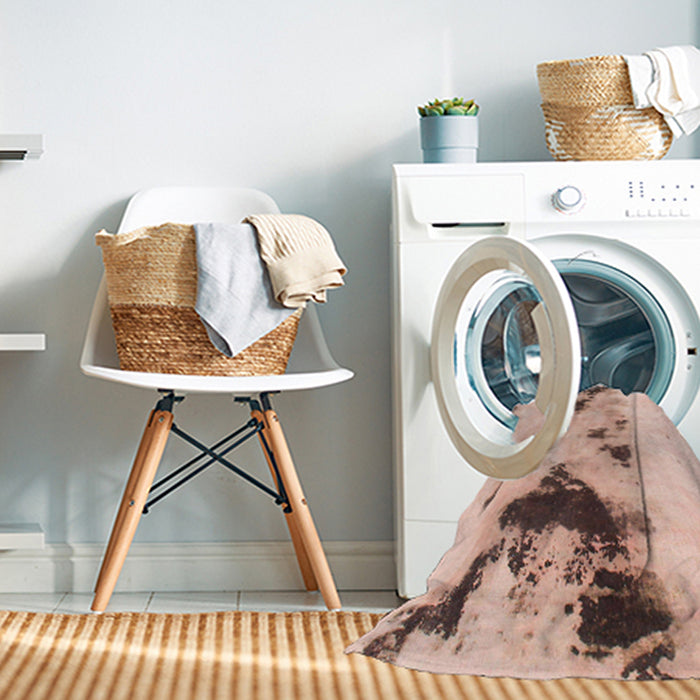 Machine Washable Abstract Light Copper Gold Rug in a Washing Machine, wshabs897