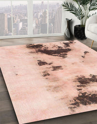 Abstract Light Copper Gold Modern Rug, abs897