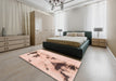 Machine Washable Abstract Light Copper Gold Rug in a Bedroom, wshabs897