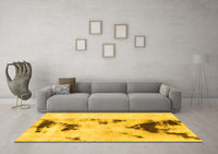 Machine Washable Abstract Yellow Modern Rug, wshabs897yw