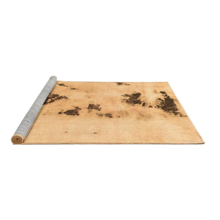 Sideview of Machine Washable Abstract Brown Modern Rug, wshabs897brn