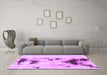 Machine Washable Abstract Purple Modern Area Rugs in a Living Room, wshabs897pur