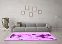 Machine Washable Abstract Purple Modern Rug, wshabs897pur