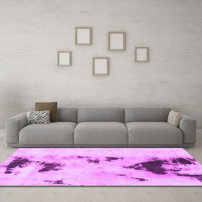 Machine Washable Abstract Purple Modern Area Rugs in a Living Room, wshabs897pur