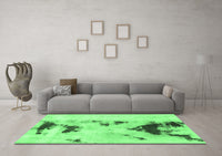 Machine Washable Abstract Emerald Green Modern Rug, wshabs897emgrn