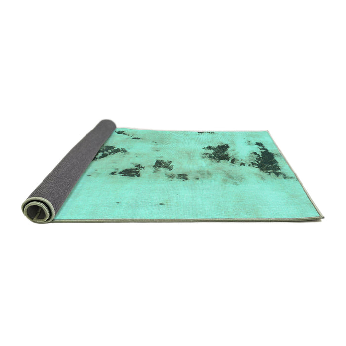 Sideview of Abstract Turquoise Modern Rug, abs897turq