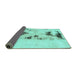 Sideview of Abstract Turquoise Modern Rug, abs897turq