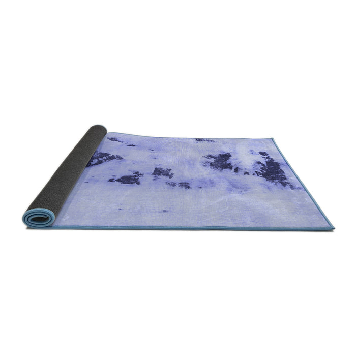 Sideview of Abstract Blue Modern Rug, abs897blu