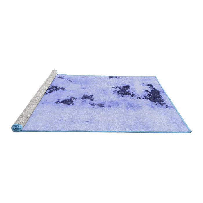 Sideview of Machine Washable Abstract Blue Modern Rug, wshabs897blu