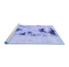 Sideview of Machine Washable Abstract Blue Modern Rug, wshabs897blu