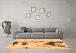 Machine Washable Abstract Brown Modern Rug in a Living Room,, wshabs897brn