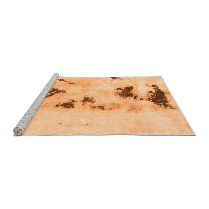 Sideview of Machine Washable Abstract Orange Modern Area Rugs, wshabs897org