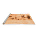 Sideview of Machine Washable Abstract Orange Modern Area Rugs, wshabs897org