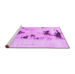 Sideview of Machine Washable Abstract Purple Modern Area Rugs, wshabs897pur