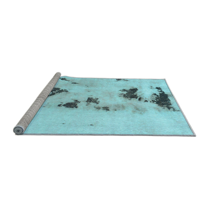 Sideview of Machine Washable Abstract Light Blue Modern Rug, wshabs897lblu