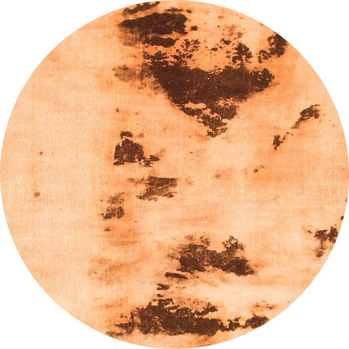 Round Abstract Orange Modern Rug, abs897org