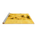 Sideview of Machine Washable Abstract Yellow Modern Rug, wshabs897yw