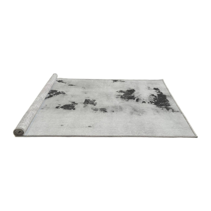 Sideview of Machine Washable Abstract Gray Modern Rug, wshabs897gry
