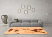 Machine Washable Abstract Orange Modern Area Rugs in a Living Room, wshabs897org