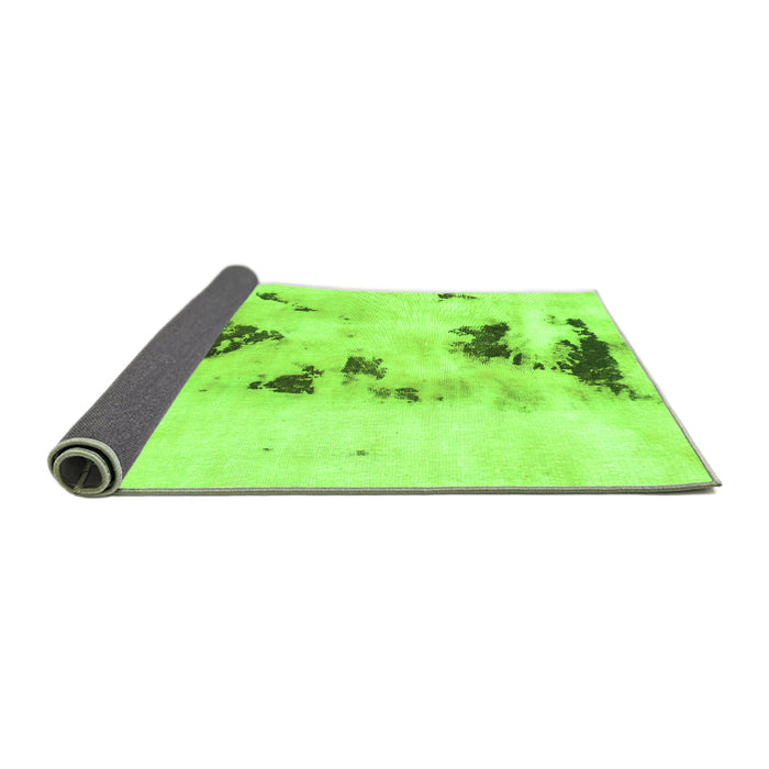 Sideview of Abstract Green Modern Rug, abs897grn