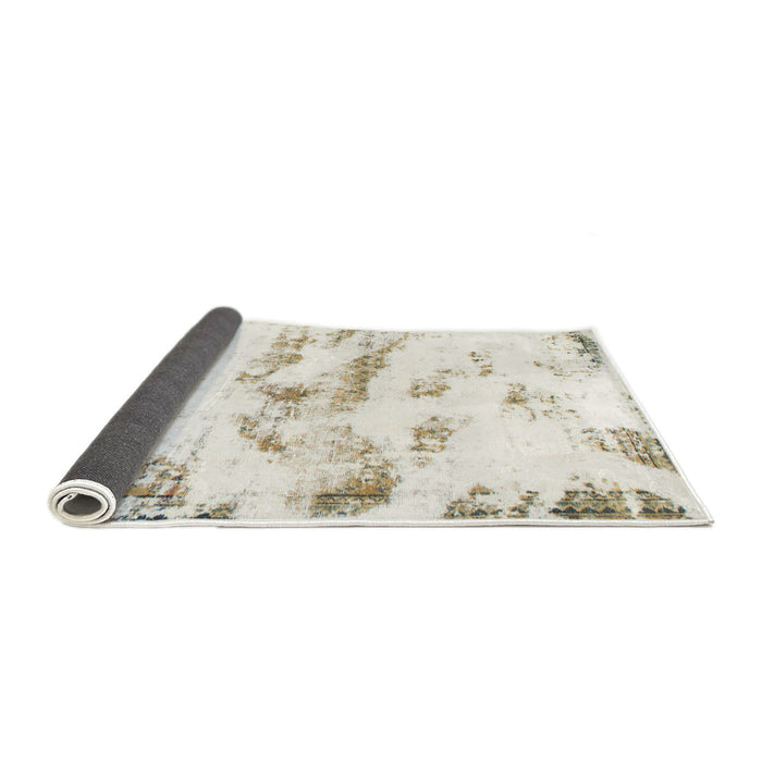 Sideview of Abstract Tan Brown Modern Rug, abs898