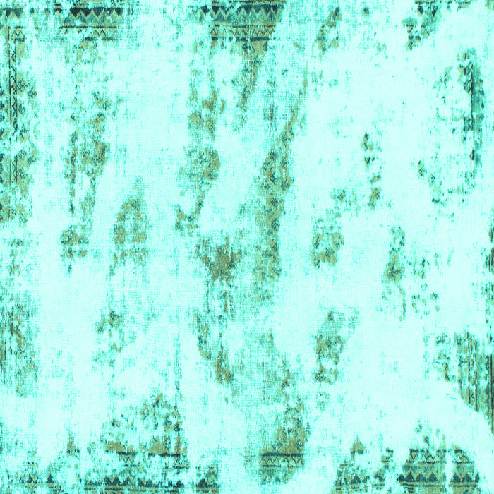 Square Abstract Turquoise Modern Rug, abs898turq