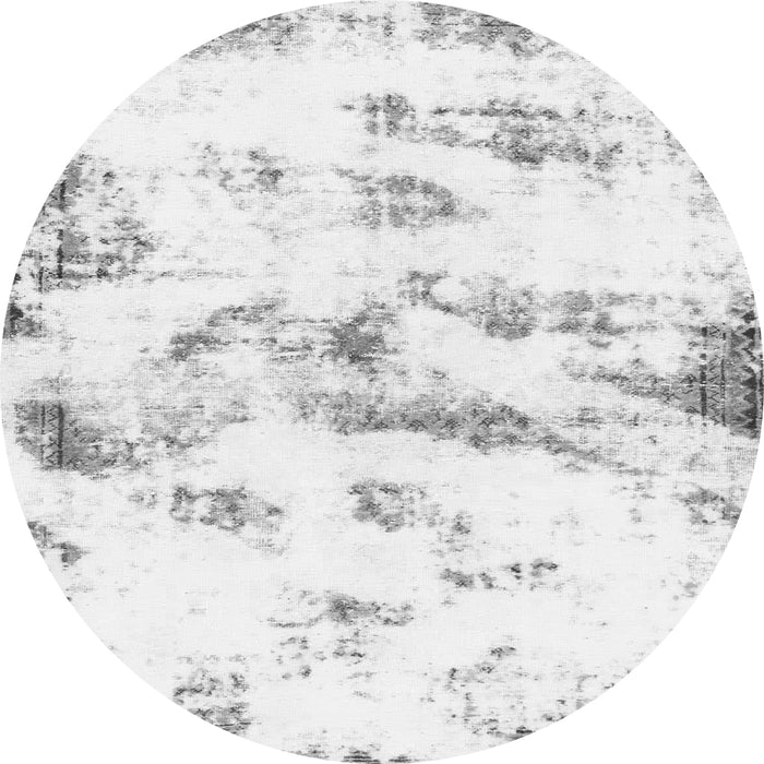 Round Abstract Gray Modern Rug, abs898gry