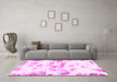 Machine Washable Abstract Pink Modern Rug in a Living Room, wshabs898pnk