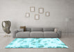 Machine Washable Abstract Light Blue Modern Rug in a Living Room, wshabs898lblu