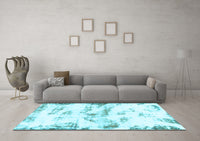 Machine Washable Abstract Light Blue Modern Rug, wshabs898lblu