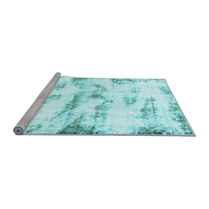 Sideview of Machine Washable Abstract Light Blue Modern Rug, wshabs898lblu