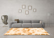 Machine Washable Abstract Orange Modern Area Rugs in a Living Room, wshabs898org