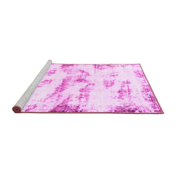 Sideview of Machine Washable Abstract Pink Modern Rug, wshabs898pnk
