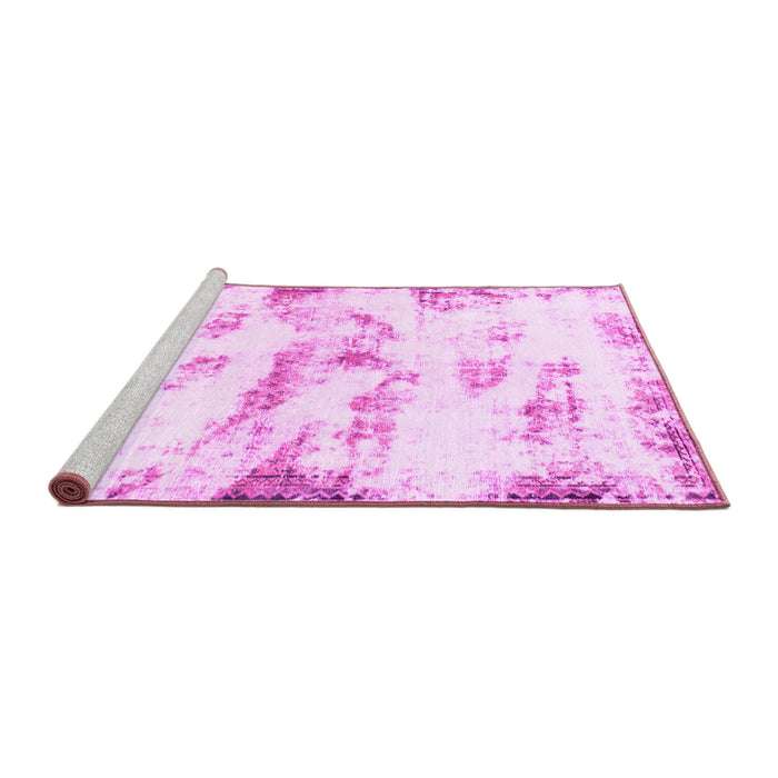 Sideview of Machine Washable Abstract Pink Modern Rug, wshabs898pnk