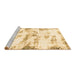 Sideview of Machine Washable Abstract Brown Modern Rug, wshabs898brn