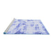 Sideview of Machine Washable Abstract Blue Modern Rug, wshabs898blu