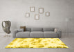 Machine Washable Abstract Yellow Modern Rug in a Living Room, wshabs898yw