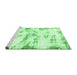 Sideview of Machine Washable Abstract Emerald Green Modern Area Rugs, wshabs898emgrn