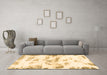 Machine Washable Abstract Brown Modern Rug in a Living Room,, wshabs898brn