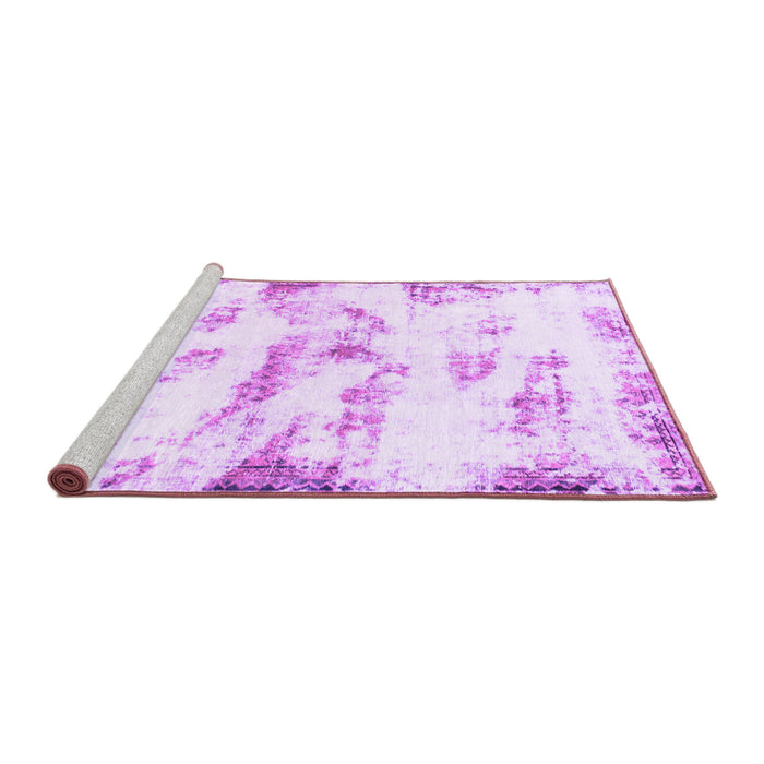 Sideview of Machine Washable Abstract Purple Modern Area Rugs, wshabs898pur
