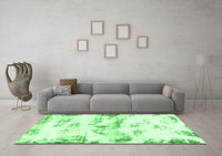 Machine Washable Abstract Emerald Green Modern Rug, wshabs898emgrn