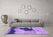 Machine Washable Abstract Purple Modern Area Rugs in a Living Room, wshabs899pur