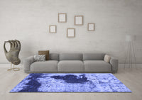 Machine Washable Abstract Blue Modern Rug, wshabs899blu