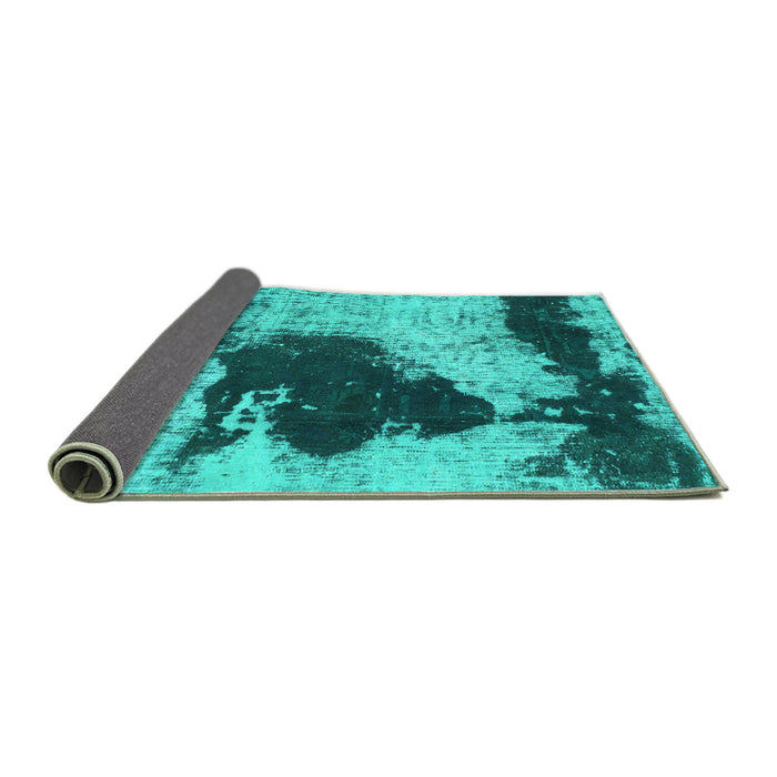 Sideview of Abstract Turquoise Modern Rug, abs899turq