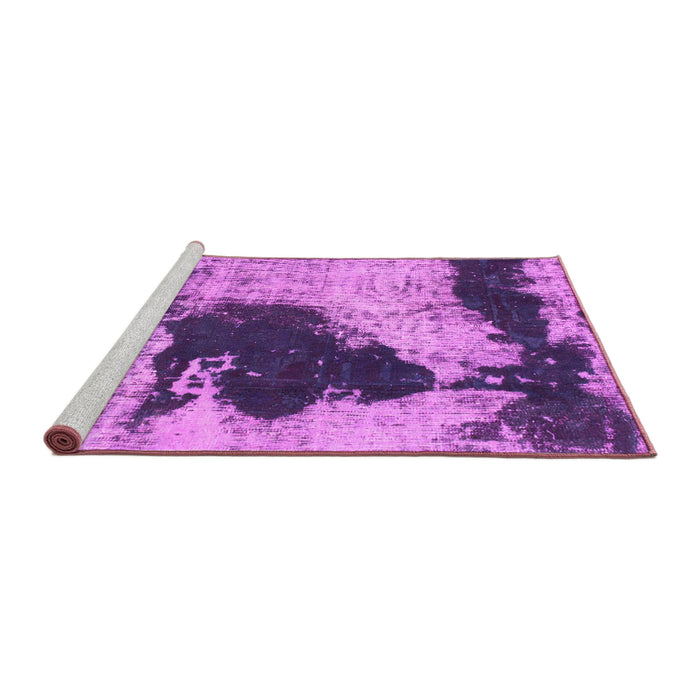 Sideview of Machine Washable Abstract Pink Modern Rug, wshabs899pnk